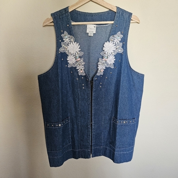 USA Made Fran's Denim Vest / Dress M - Picture 8 of 12